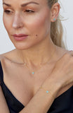 Turquoise Pave Heart Pendant with CZ Accent in Sterling Silver and Gold Plated