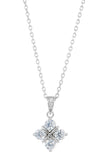 4 CZ Grid Drop Pendant in Sterling Silver