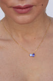 Moi et Toi Round and Pear CZ Pendant in Sterling Silver and Gold Plated
