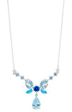 Sterling Silver White and Blue CZ Necklace
