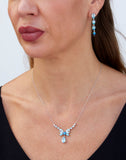Sterling Silver White and Blue CZ Necklace