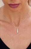 Sterling Silver 1.50 TW Graduated Moissanite Pendant Necklace