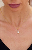 18K Gold over Sterling Silver 1.50 TW Graduated Moissanite Pendant Necklace