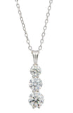 Sterling Silver 2.50 TW Graduated Moissanite Pendant Necklace