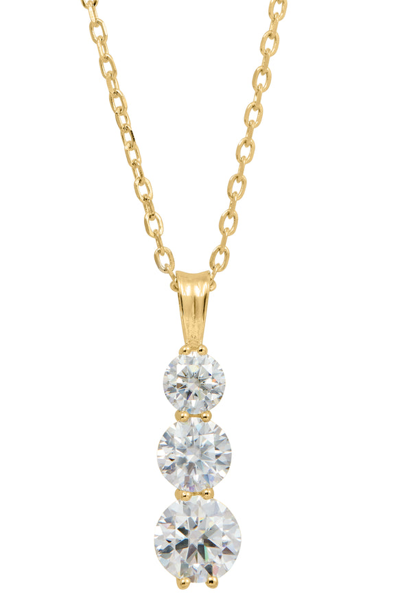 18K Gold over Sterling Silver 2.50 TW Graduated Moissanite Pendant Necklace