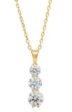 18K Gold over Sterling Silver 2.50 TW Graduated Moissanite Pendant Necklace