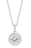 Sterling Silver Moissanite Starburst Halo Pendant Necklace Approx. 2.50 Carat TW