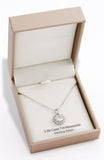 Sterling Silver Moissanite Starburst Halo Pendant Necklace Approx. 2.50 Carat TW
