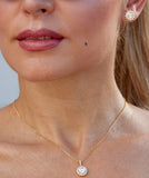 18K Gold over Sterling Silver Moissanite Starburst Halo Pendant Necklace Approx. 2.50 Carat TW