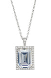 Emerald Cut White CZ Pendant in Sterling Silver