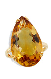 Sterling Silver & Pear Citrine Ring