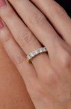Gold Plated over Sterling Silver White CZ Band Ring