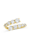 Gold Plated over Sterling Silver Graduated CZ Bypass Ring
