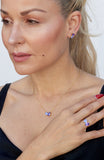 Sterling Silver Moi et Toi Round and Pear CZ Ring