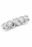 Sterling Silver Bezel Set White CZ Heart Band Ring
