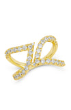 Gold Plated over Sterling Silver Leaf Shaped Bypass Ring