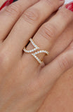 Gold Plated over Sterling Silver Leaf Shaped Bypass Ring