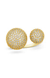 Gold Plated over Sterling Silver Open Pave Dome Fidget Spinner Ring