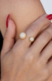 Gold Plated over Sterling Silver Open Pave Dome Fidget Spinner Ring