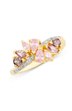 Gold over Sterling Silver Multi CZ Cluster Ring