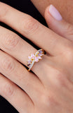 Gold over Sterling Silver Multi CZ Cluster Ring