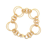 18K Gold Plated Bronze Large & Small Circle Link Bracelet
