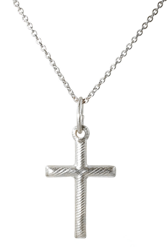 Amazon.com: Ritastephens Sterling Silver Polished Italian Crucifix Cross  Charm Pendant Curb Chain Necklace, 18