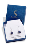Sterling Silver Blue Sapphire 3.80 carat  French Wire Earrings