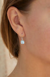 SS 925 Blue Topaz 2.50 carat  French Wire Earrings