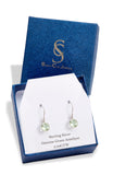 SS 925 Green Amethyst 3.00 carat  French Wire Earrings