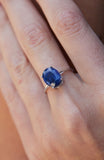 Savvy Cie Sterling Silver Sapphire 6 Carat Cocktail Ring