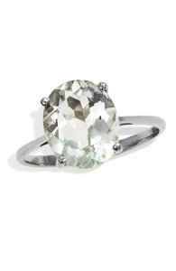Savvy Cie Sterling Silver Green Amethyst 4.50 Carat Cocktail Ring