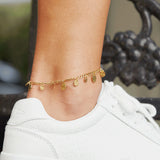 18K Gold Plated Coin Dangle Anklet