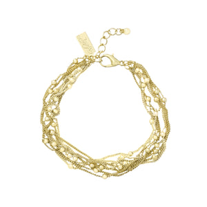 Multi-Strand 14K Yellow Gold Italian Bead Bracelet