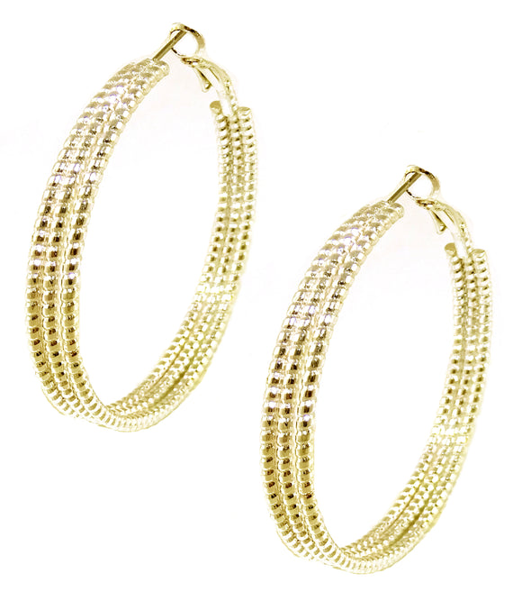 18K Gold Plated Triple Large Hoops