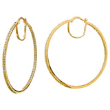 18K Gold Plated Inside Out CZ Hoops