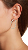 Sterling Silver Plated Double Hoop Earrings