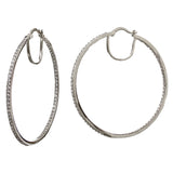 Sterling Silver Plated Inside Out CZ Hoops