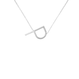 Rhodium Statement Inital Letter Necklace - Multiple Options