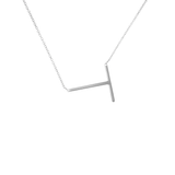 Rhodium Statement Inital Letter Necklace - Multiple Options