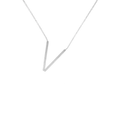 Rhodium Statement XL Initial Letter Necklace