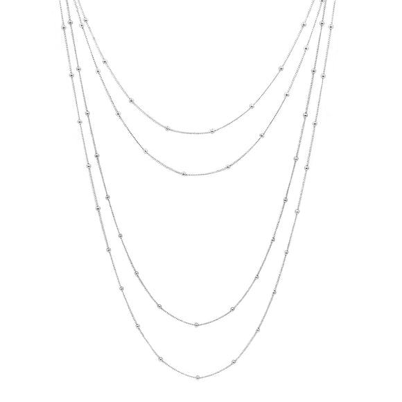 Multi-Layer Sterling Silver Italian Bead Necklace