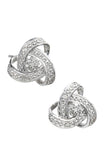 Diamond 0.10TCW Sterling Silver Love Knot Stud Earrings