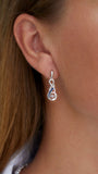 Blue & White Diamond 0.10tcw Infinity Dancing Drop Earrings
