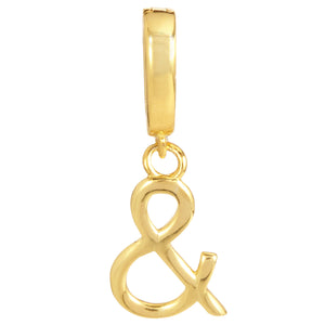 18K Gold Plated "&" Removable Charm with Latch