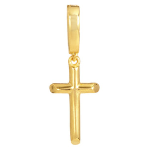 18K Gold Plated Cross Removable Charm with Latch