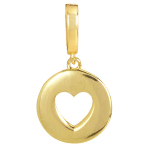 18K Gold Vermeil Open Heart Removable Charm with Latch