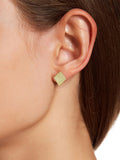 14K Large CZ Cluster Diamond Shield Stud Earrings
