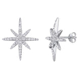 Sterling Silver CZ Starburst Earrings