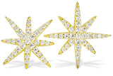 18k Gold Vermeil over Sterling Silver CZ Starburst Earrings